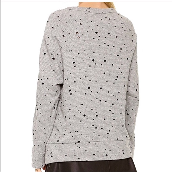 ROBERT RODRIGUEZ Distressed Sweatshirt Heathered Gray Zippers - Picture 8 of 8